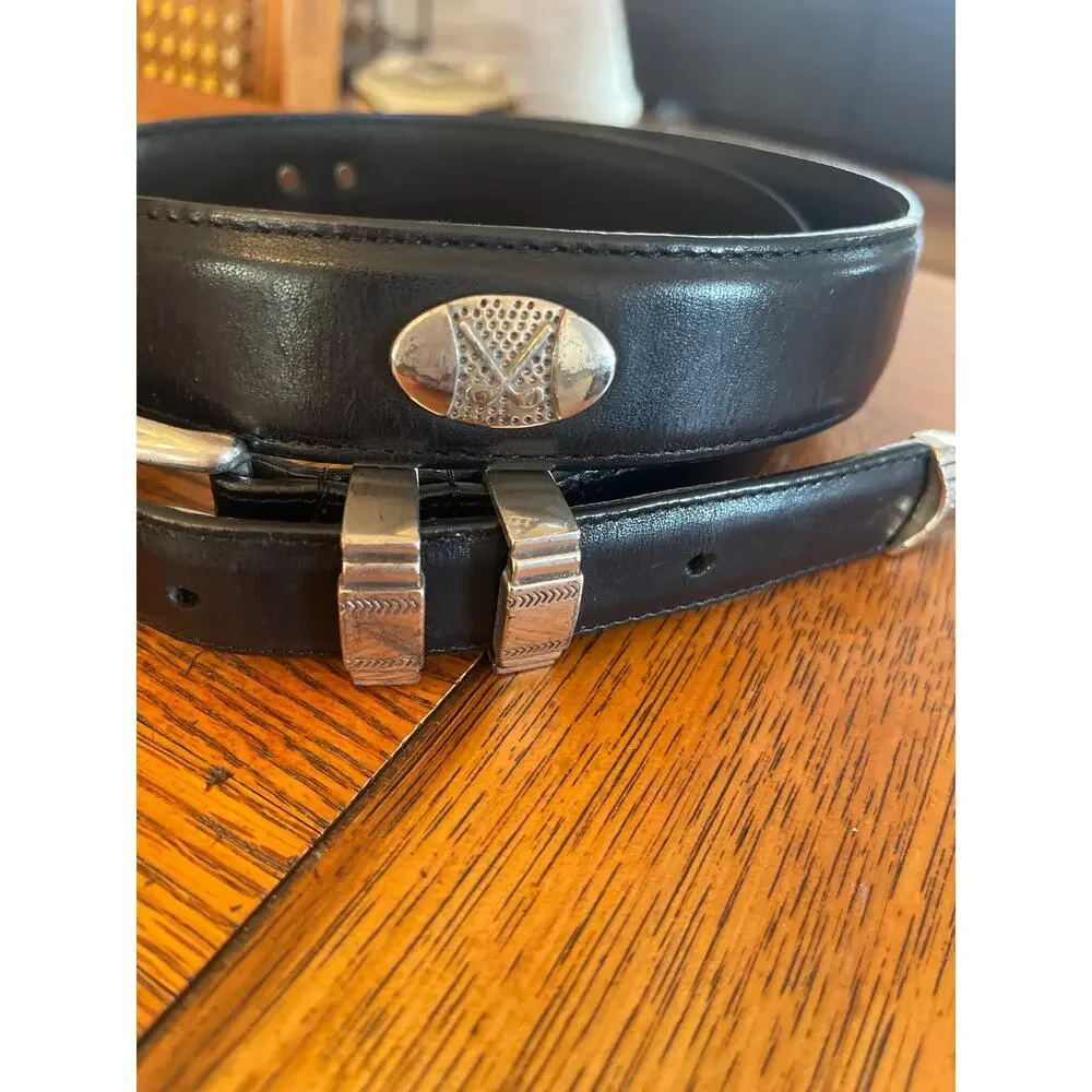 Black Leather Conch Golf belt size 41